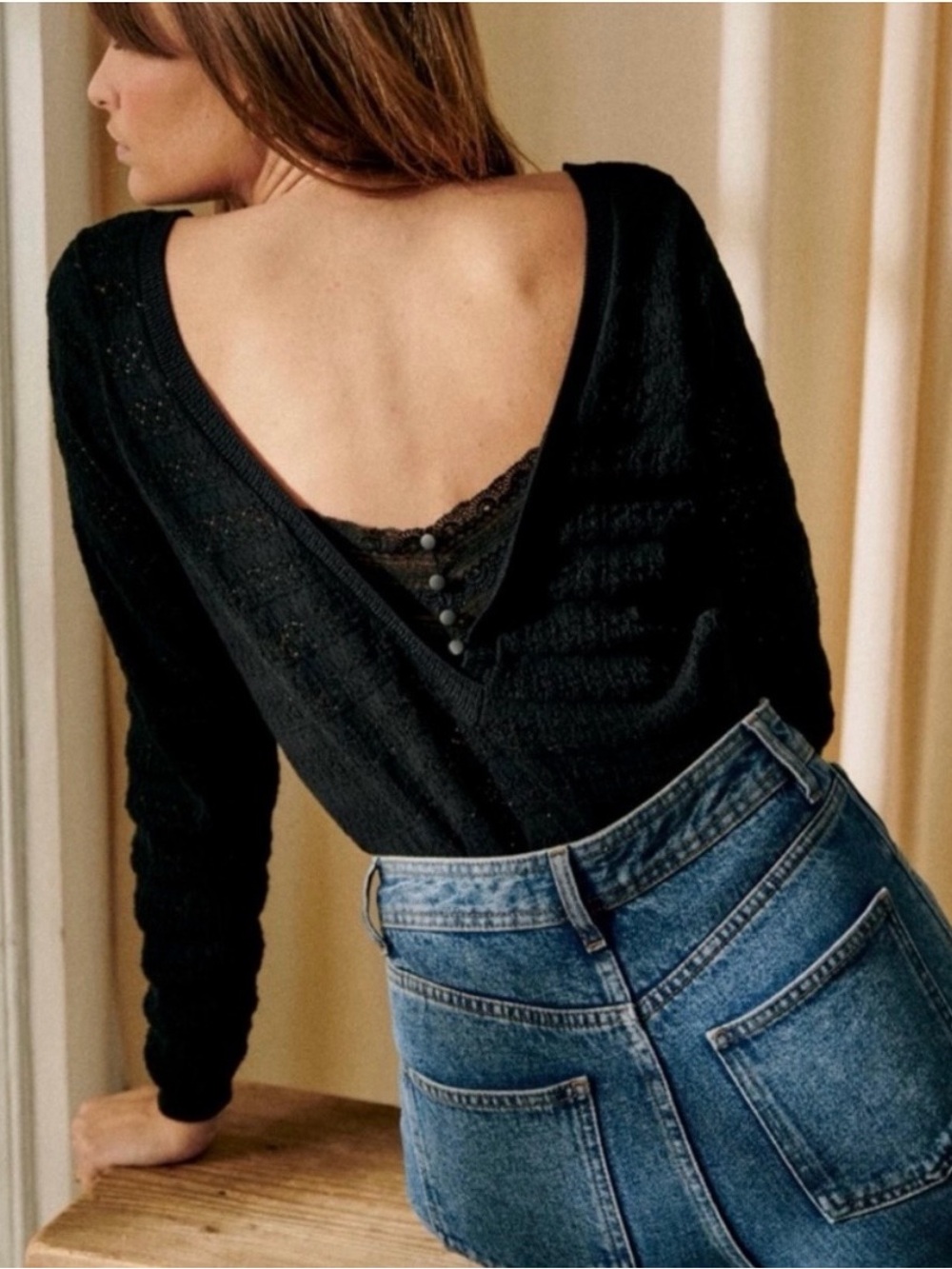 Sezane Gretha Jumper in Black XXS